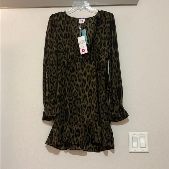Buddy Love Alicia Bear Cat Long Sleeve Mini Dress SZ S NWT - Picture 2 of 5